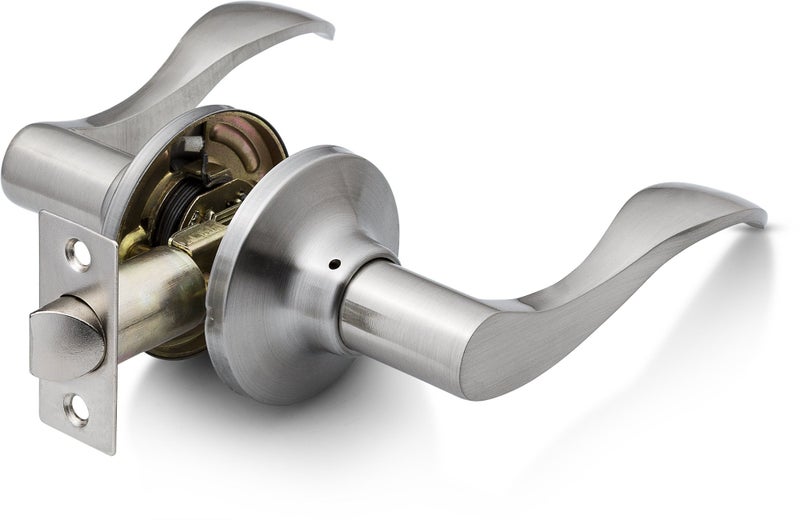 Berlin Modisch Passage Lever Door Handle [Non-Locking Lever Set] for Hallway Doors or Closets with a Satin Nickel Finish, Reversible for Right & Left Side, Classic Series - Image 1